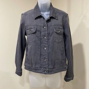 NWOT Lee Platinum Label Gray Jean Jacket.  Size M medium 8/10 98% cotton